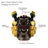 Original Transformers Bumblebee Bluetooth Speaker – Dual Speakers, Heavy Bass, LED Light, TF Card & FM Radio