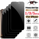 Anti-Spy Tempered Glass Privacy Screen Protector for iPhone 17/16/15/14/13/12/11 Pro Max, SE, 7, 8 Plus, XR & Mini