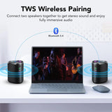 2025 Portable Bluetooth Speaker – Wireless Speaker with LED Light, Bluetooth 5.4, 24H Playtime, Enhanced Bass & IPX7 Waterproof