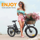 20-inch electric bike, stylish city commuter bike with 750W efficient motor, 48V-10ah lithium battery outing electric moped