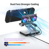 Steam Deck Dock with Dual Fans 4K 60Hz HDMI 100W Fast Charging Gigabit Ethernet Hub All-in-One Cooling Stand for Steam Deck