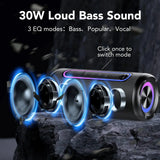 Portable Bluetooth Speaker – 30W Loud Stereo, BT5.4, IPX7 Waterproof, 24H Playtime Wireless Speaker