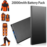 20000mAh 5V/2.1A Portable Power Bank – USB Battery Pack with Flashlight for Heated Vest, Jacket, Pants & Socks