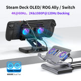 Steam Deck Dock with Dual Fans 4K 60Hz HDMI 100W Fast Charging Gigabit Ethernet Hub All-in-One Cooling Stand for Steam Deck