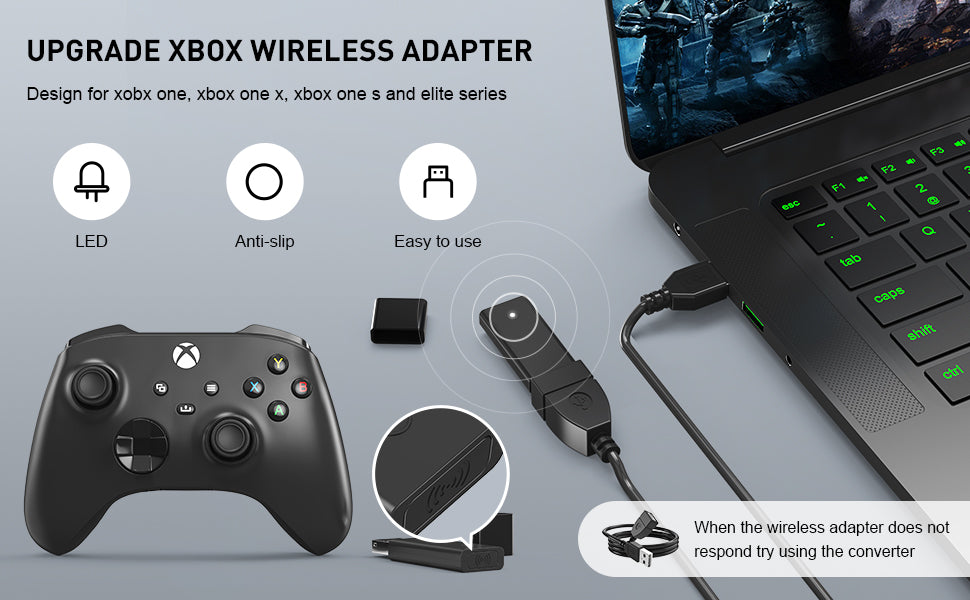 USB Adapter For Xbox One S X Elite Windows PC Receiver 1st or 2nd Game Console Joystick Gamepad Controller Accessories