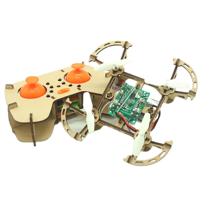 Wooden Drone  DIY kit Wooden assembled  Remote control toy fixed kit Remote Controlled Toys diy kit Training quadcopters