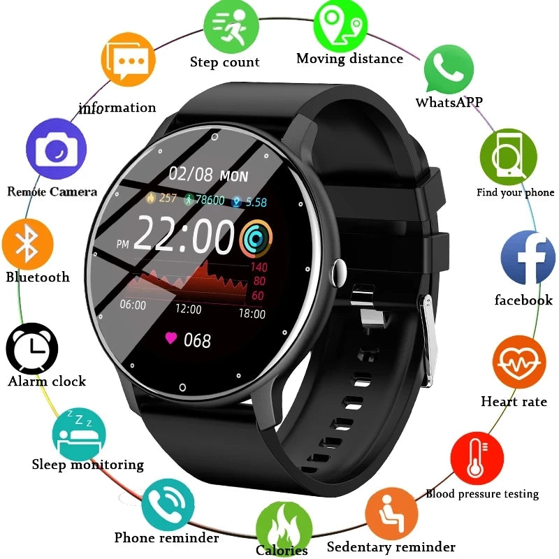 LIGE 2025 New Men’s Smart Watch – Full Touch Sport Fitness Watch, IP67 Waterproof, Bluetooth for Android & iOS, with Box