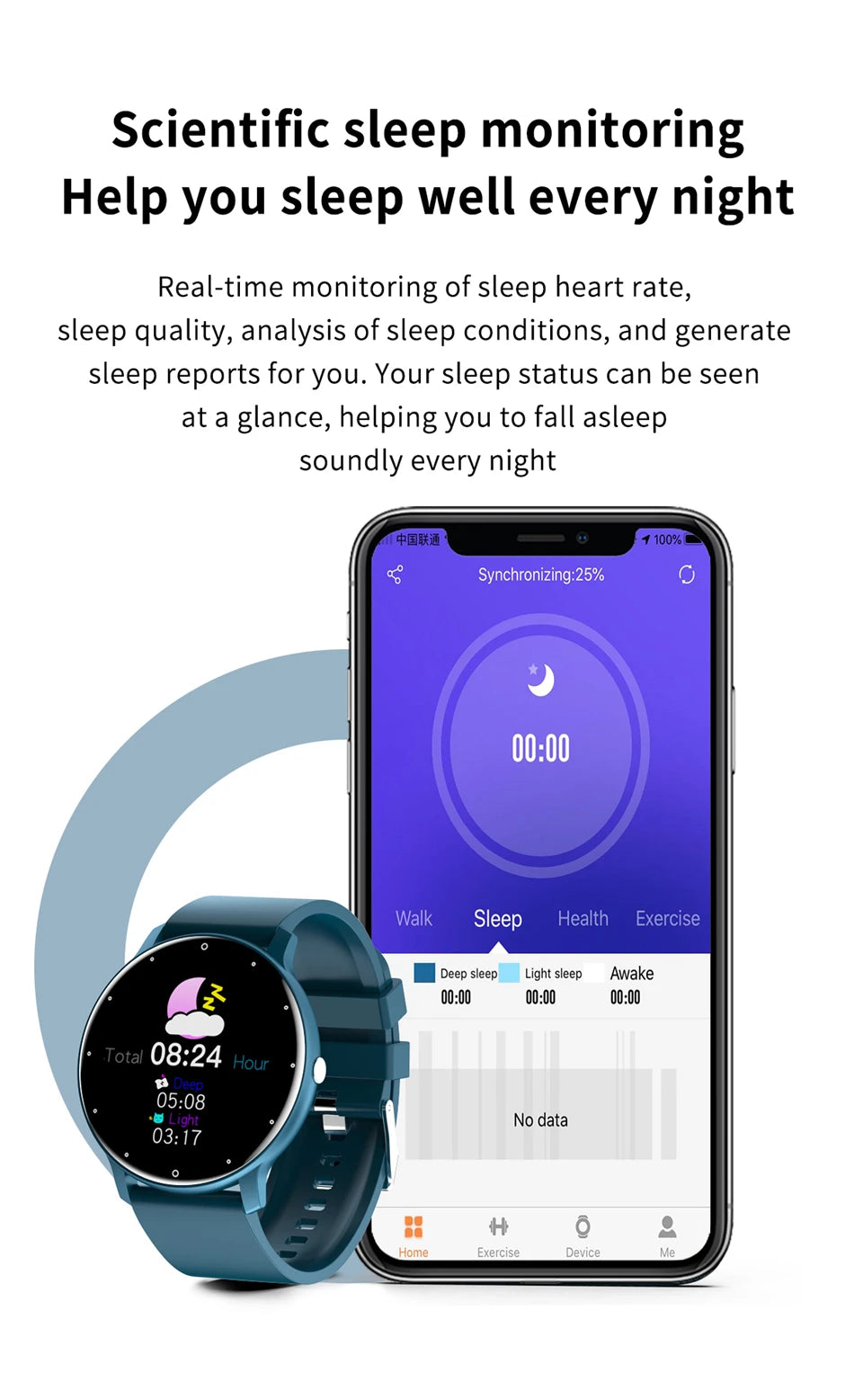 LIGE 2025 New Men’s Smart Watch – Full Touch Sport Fitness Watch, IP67 Waterproof, Bluetooth for Android & iOS, with Box