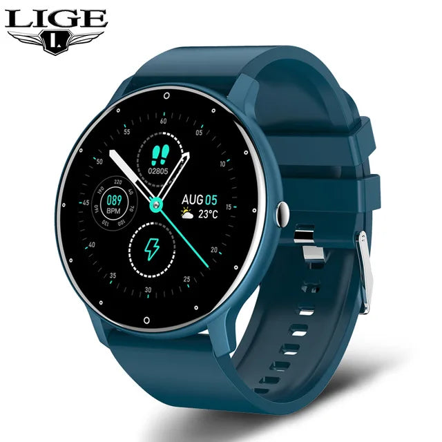 LIGE 2025 New Men’s Smart Watch – Full Touch Sport Fitness Watch, IP67 Waterproof, Bluetooth for Android & iOS, with Box
