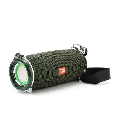 Portable Bluetooth Speaker – Waterproof Outdoor Soundbar with Wireless Subwoofer, LED Light, U Disk & FM Radio