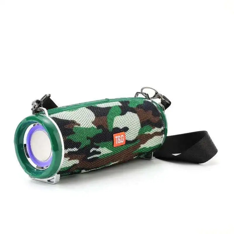 Portable Bluetooth Speaker – Waterproof Outdoor Soundbar with Wireless Subwoofer, LED Light, U Disk & FM Radio