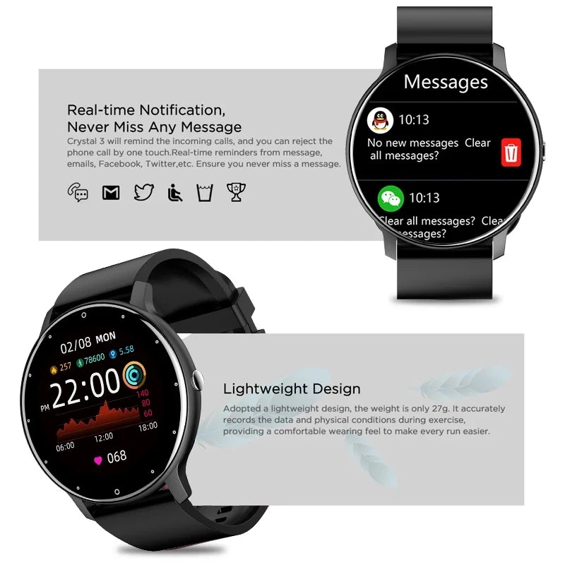 LIGE 2025 New Men’s Smart Watch – Full Touch Sport Fitness Watch, IP67 Waterproof, Bluetooth for Android & iOS, with Box