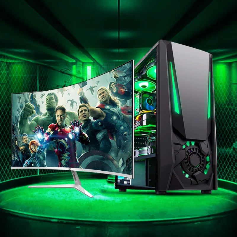 Aotesier Hot selling gamer desktop computer build in Win10 16GB Ram SSD 256G GTX 1050Ti Core E5-2650 processor new gaming pc