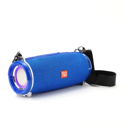 Portable Bluetooth Speaker – Waterproof Outdoor Soundbar with Wireless Subwoofer, LED Light, U Disk & FM Radio