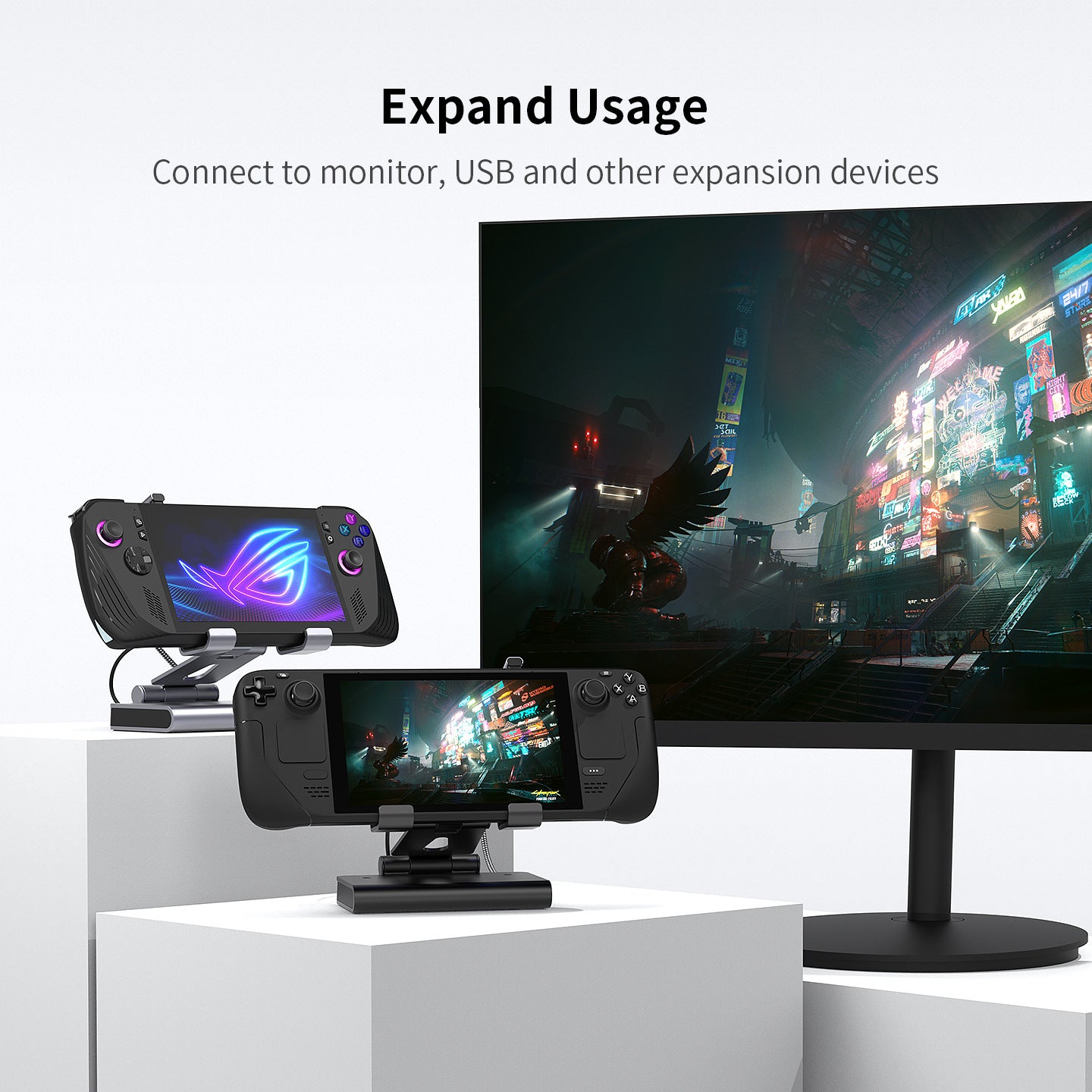 Steam Deck Dock with Dual Fans 4K 60Hz HDMI 100W Fast Charging Gigabit Ethernet Hub All-in-One Cooling Stand for Steam Deck