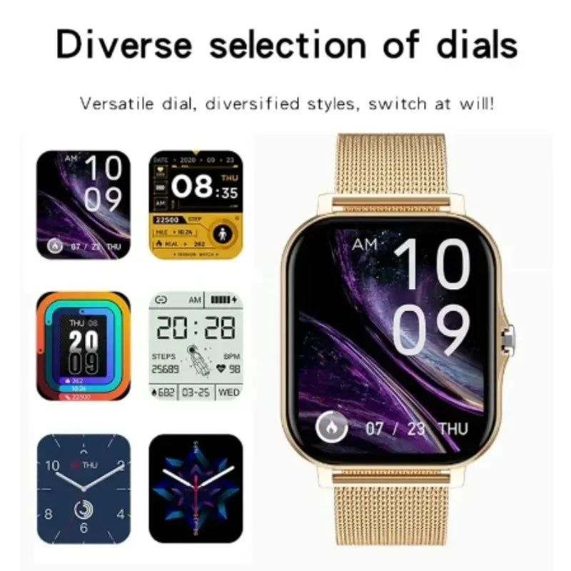 1.44" Smart Watch for Android – Full Touch Color Screen, Bluetooth Call, Magnetic Charging