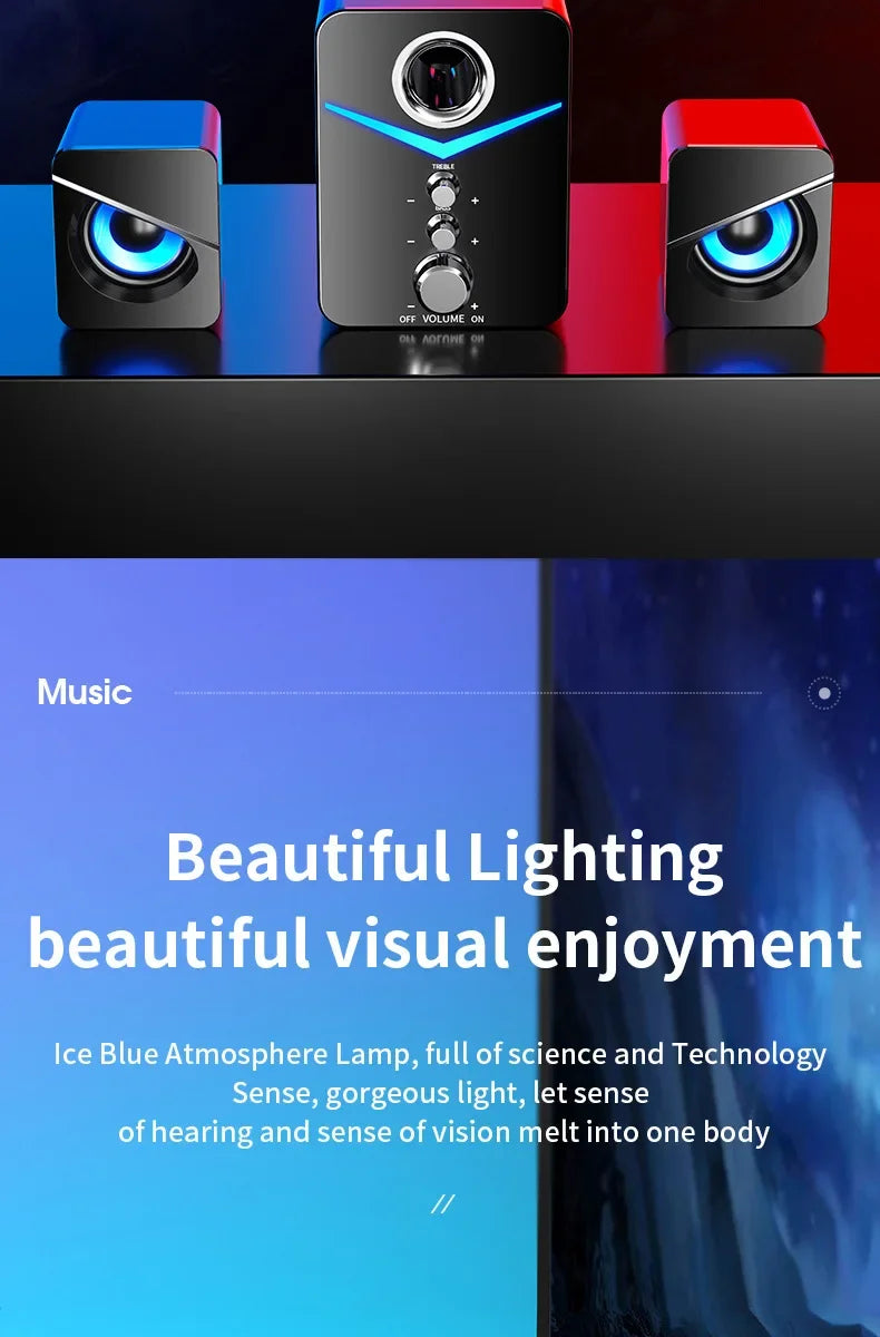 Bluetooth Speaker – Home Theater Bass System, Mini Desktop Speakers for PC, Phone, MP3 Player & Subwoofer Soundbar