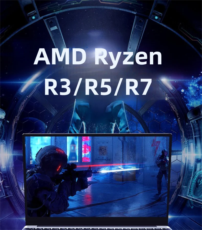 AMD Ryzen R5 R7 Laptop 15.6 Inch IPS Screen Gaming Laptops Portable notbook computer pc Windows11 Fingerprint cheap price deal