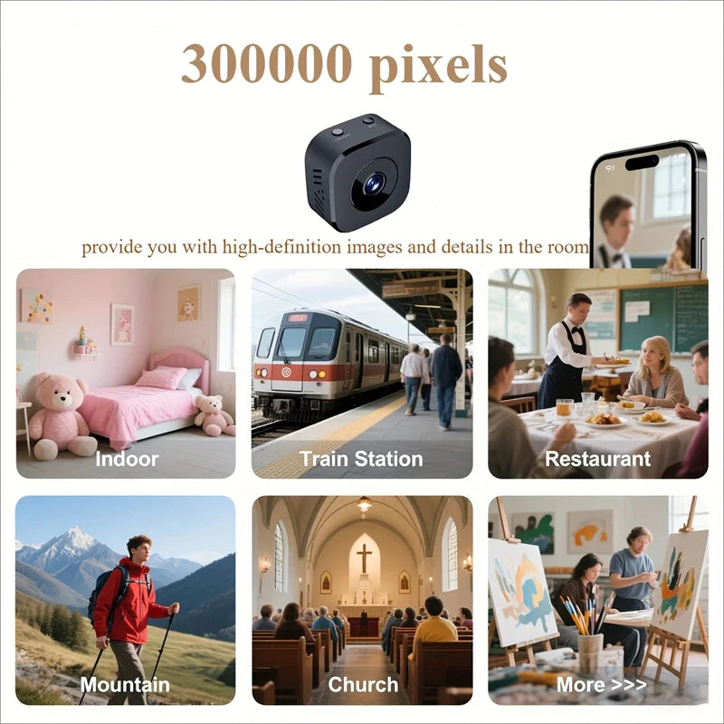 Mini Security Camera Pro 4K FullHD WiFi Surveillance With 2 Way Audio Motion Detection Infrared Night Vision Security Cam