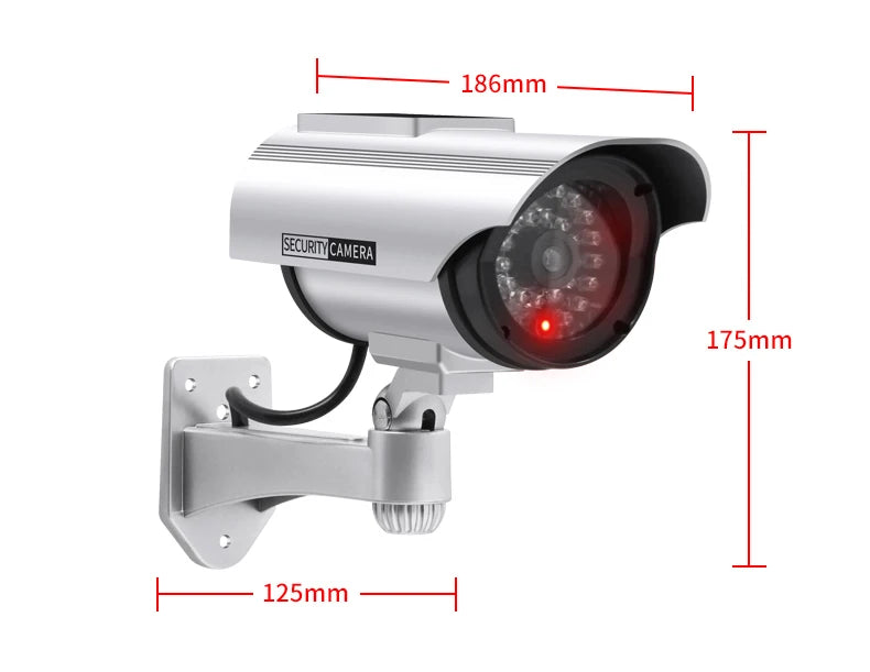 Simulation Solar Powered Waterproof Fake Camera Red Flashing Led CCD Security Camera Home Office Surveillance System Scare Theft