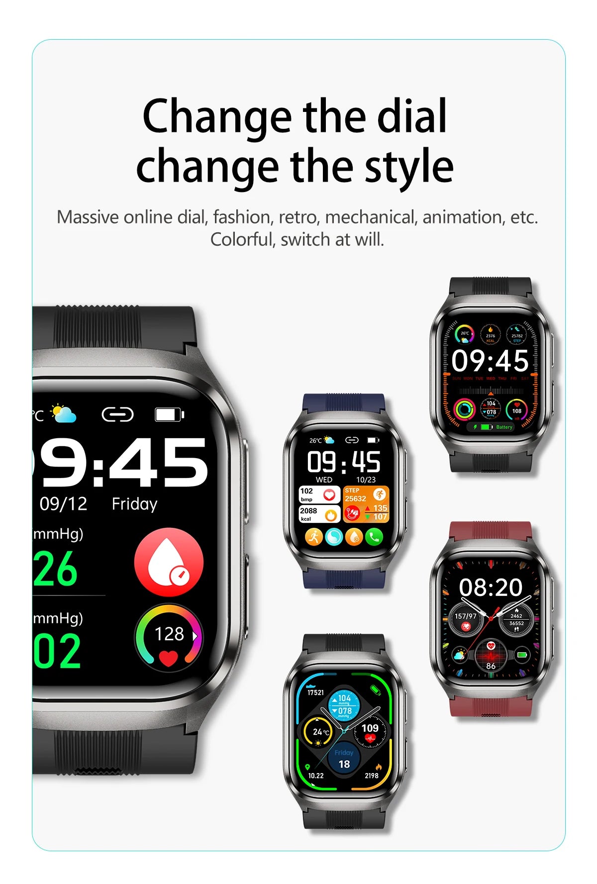 NOYAFA Air Pump Smart Watch Air Sac Accurate Blood Pressure ECG Oxygen Uric Acid Blood Lipids Health Monitoring Smartwatch