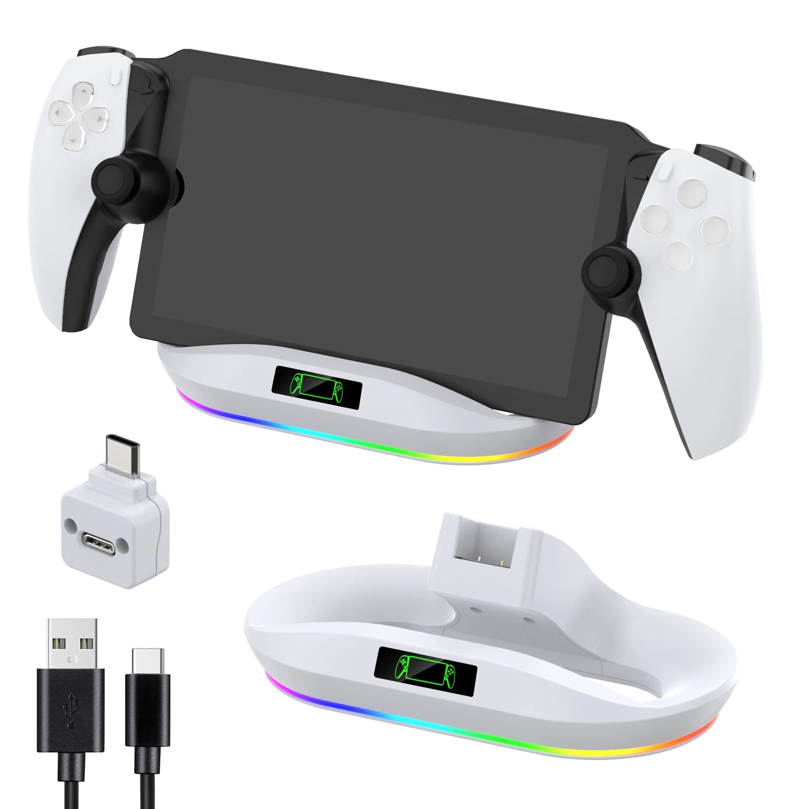 Charging Dock Station for PlayStation Portal Charger Stand for PS Portal with 9 Lights Handheld Stand Holder for PS Portal