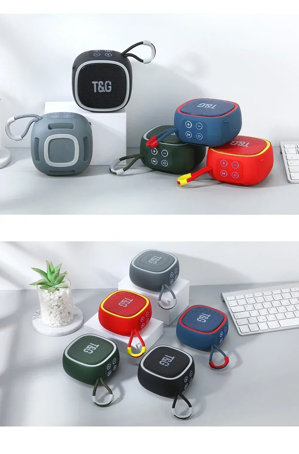 Mini Bluetooth Speaker – IPX4 Waterproof Portable Wireless Loudspeaker with TF Card, FM Radio, TWS Stereo & HiFi Sound