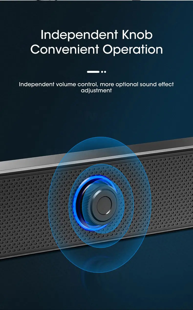 Bluetooth Computer Speakers – Wired Surround Soundbar with Stereo Subwoofer for Desktop, Laptop & Mini Home Theater System