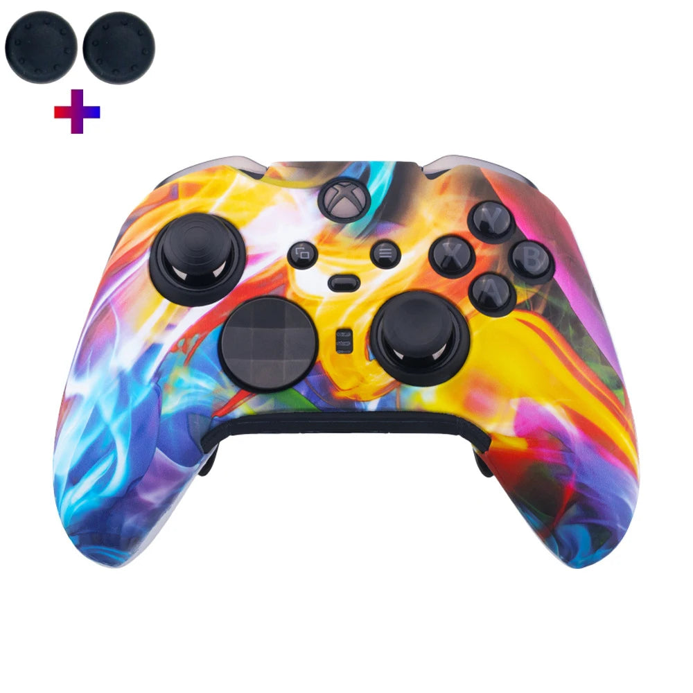 Gamepad Cases Soft Silicone Cover Anti-slip Protective Skin Case For Xbox Series X/S Controller Joystick With 2PcsThumb Grip Cap