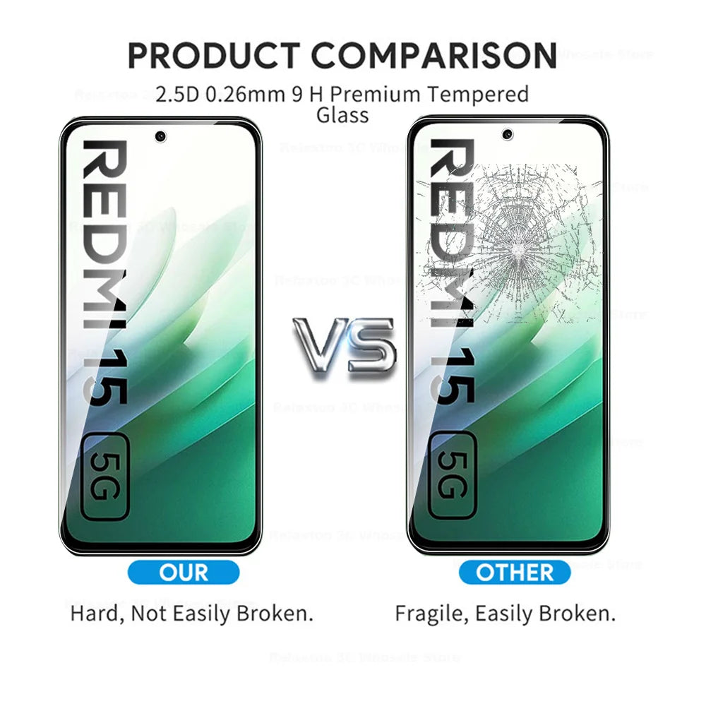 10D Tempered Glass Case Screen Protector for Xiaomi Redmi 15 4G 5G, 6.9 Inch Protective Glass Film (2025)