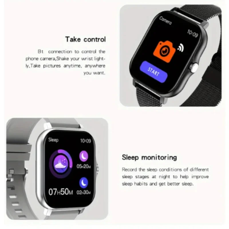 1.44" Smart Watch for Android – Full Touch Color Screen, Bluetooth Call, Magnetic Charging