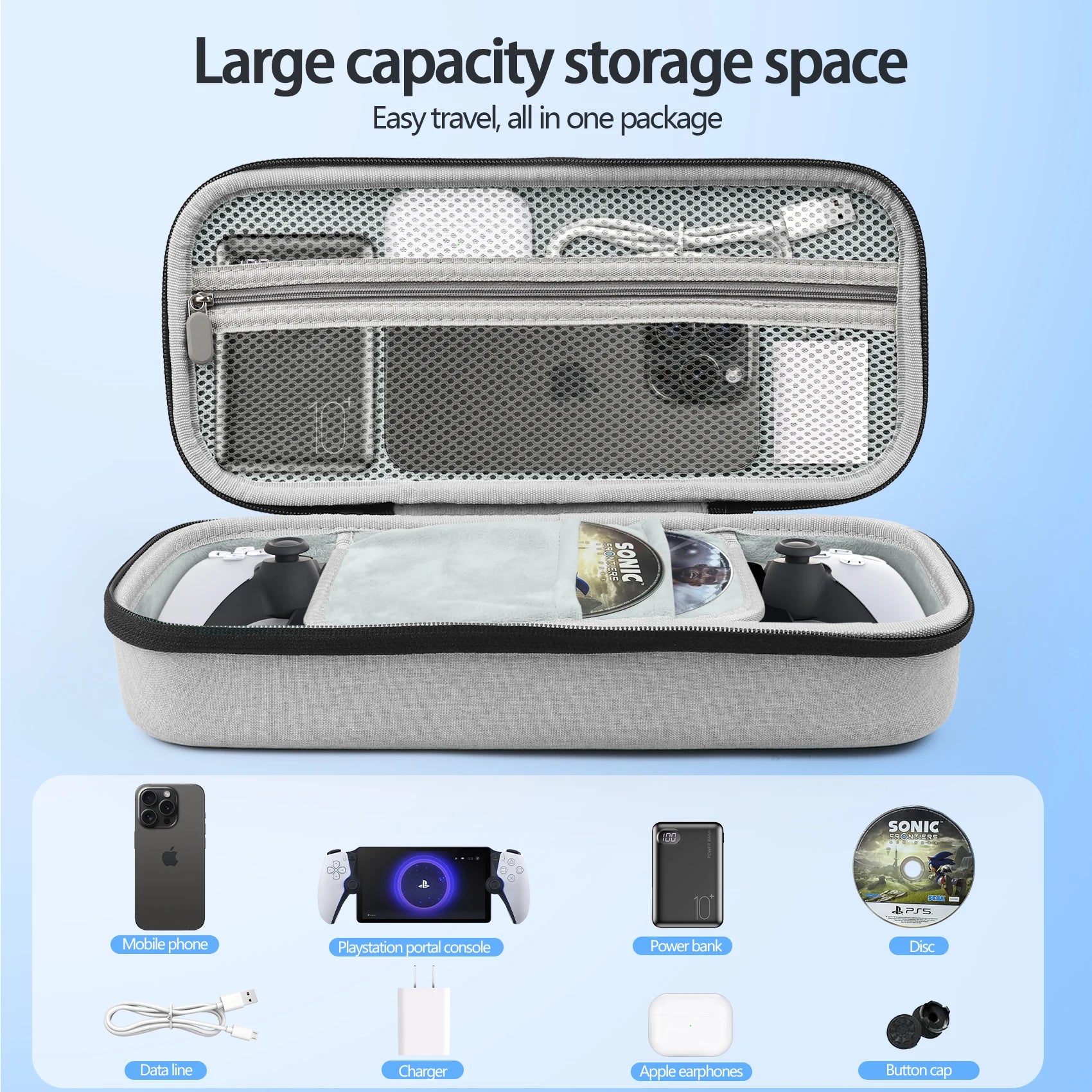 Carrying Case for PS Portal - Slim Fit & Hard Shell Carrying Case for PlayStation 5 Portal Remote Player