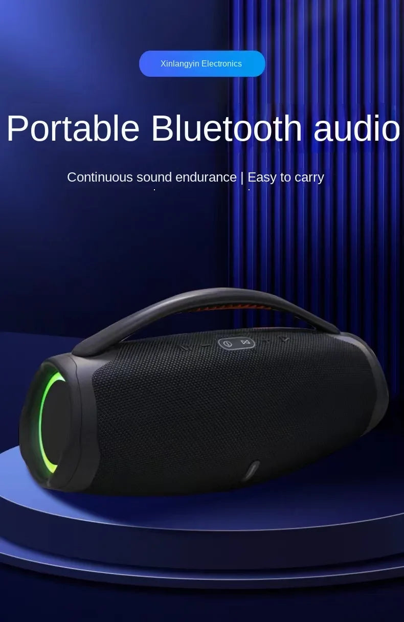 100W High-Power Bluetooth Speaker Outdoor Portable Waterproof RGB Color Light Wireless Subwoofer 360 Stereo Surround TWS Speaker