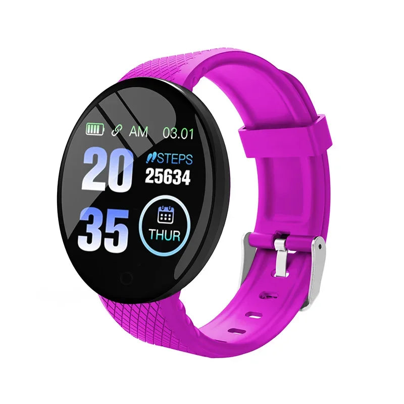 D18 Smart Watch for Men & Women – Waterproof Fitness Tracker with Blood Pressure & Heart Rate Monitor for Android & iOS