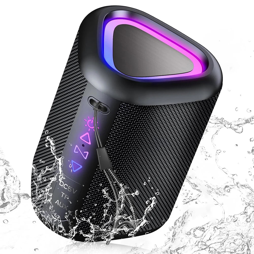 2025 Portable Bluetooth Speaker – Wireless Speaker with LED Light, Bluetooth 5.4, 24H Playtime, Enhanced Bass & IPX7 Waterproof