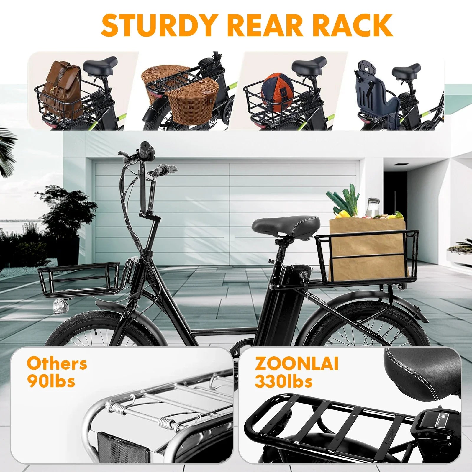 20-inch electric bike, stylish city commuter bike with 750W efficient motor, 48V-10ah lithium battery outing electric moped