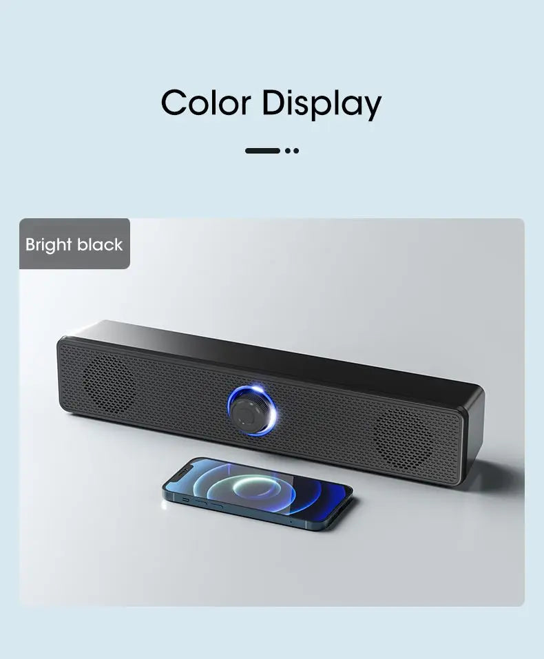 Bluetooth Computer Speakers – Wired Surround Soundbar with Stereo Subwoofer for Desktop, Laptop & Mini Home Theater System