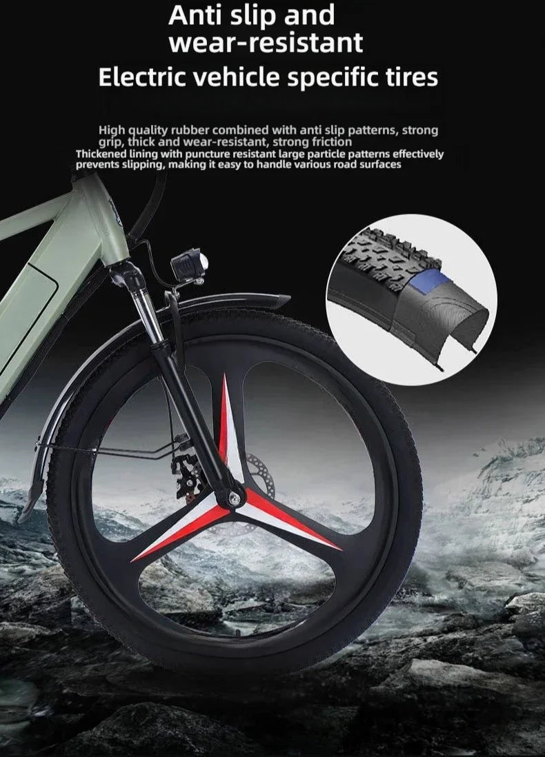 New fashionable E-bike, 26-inch urban commuter electric bicycle for adults, 400W brushless motor, 48V20AH battery electric moped