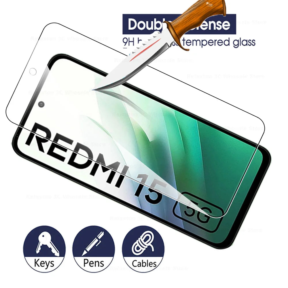 10D Tempered Glass Case Screen Protector for Xiaomi Redmi 15 4G 5G, 6.9 Inch Protective Glass Film (2025)