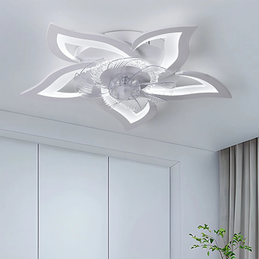 Ceiling Fan with Light Led Light with Reversible Airflow Function. Discrete And Functional Ceiling Fan