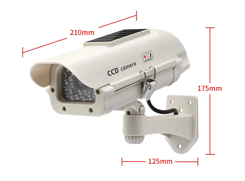 Simulation Solar Powered Waterproof Fake Camera Red Flashing Led CCD Security Camera Home Office Surveillance System Scare Theft