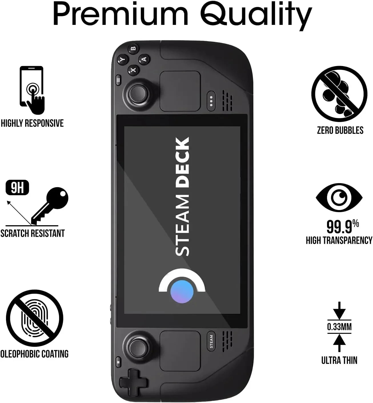 2021 2022 Steam Deck Screen Protector Compatible With 2023 Steam Deck OLED 7inch , Tempered Glass Designed  with Easy Installati