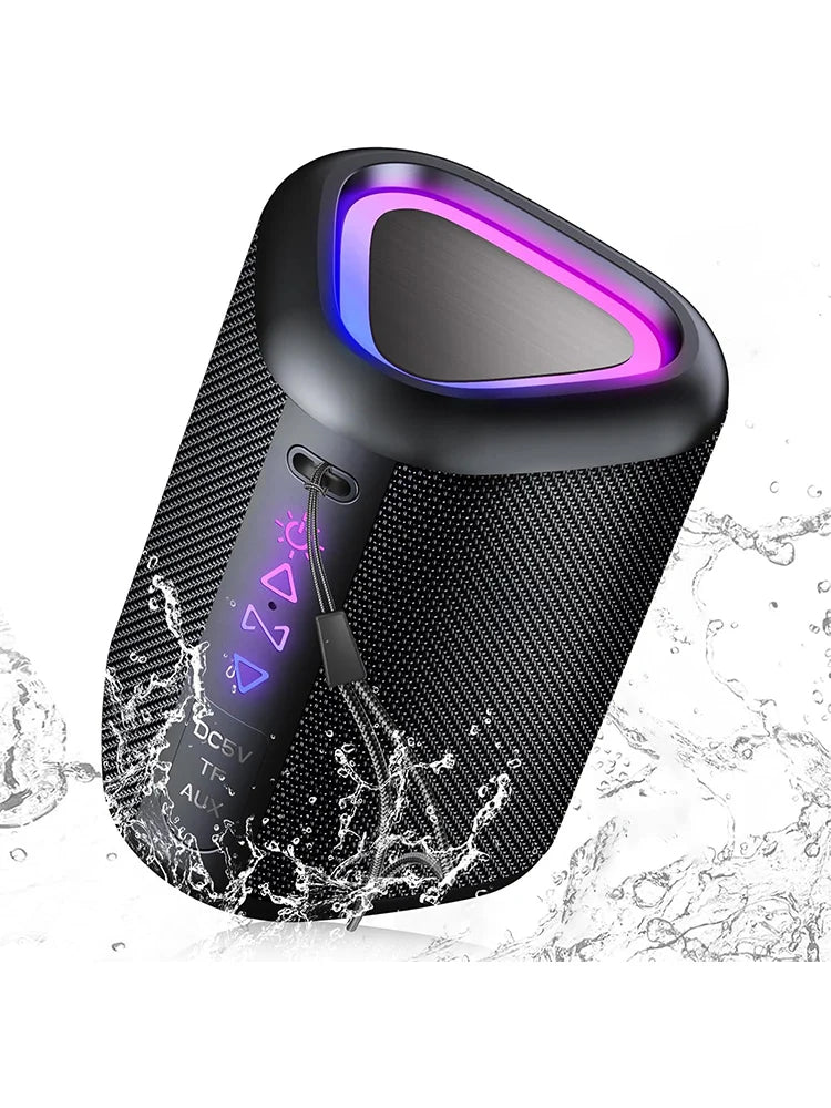 2025 Portable Bluetooth Speaker – Wireless Speaker with LED Light, Bluetooth 5.4, 24H Playtime, Enhanced Bass & IPX7 Waterproof