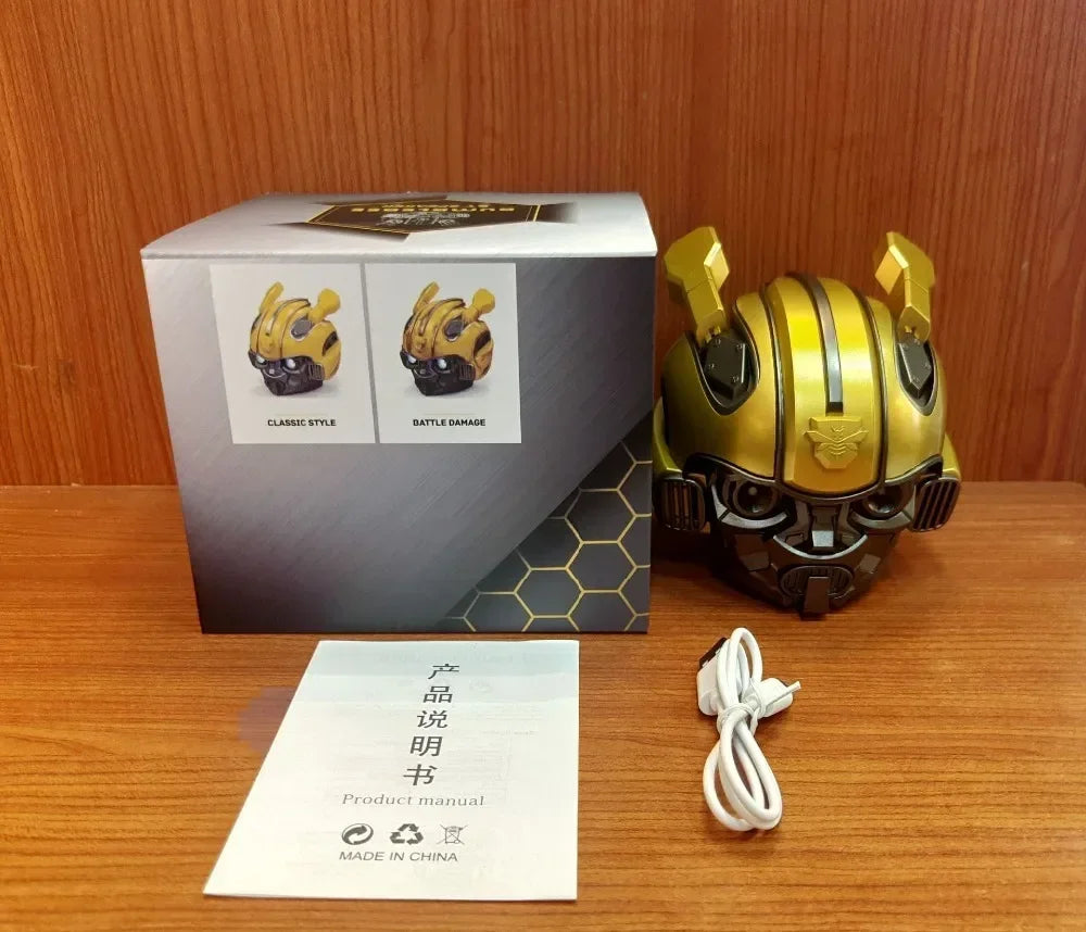 Original Transformers Bumblebee Bluetooth Speaker – Dual Speakers, Heavy Bass, LED Light, TF Card & FM Radio