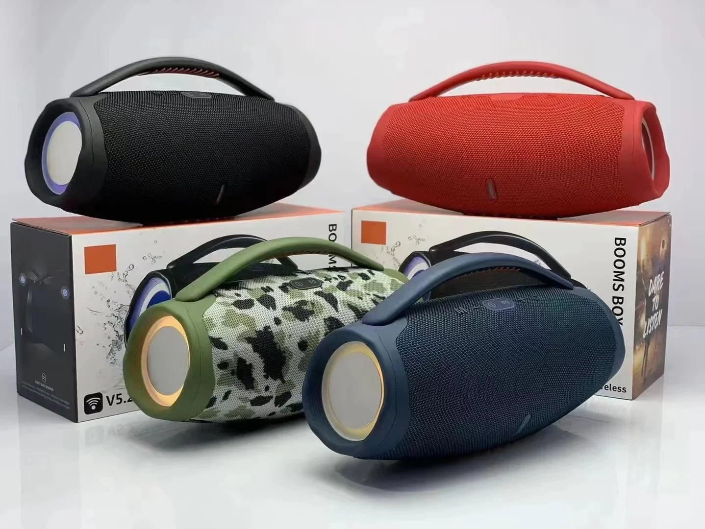 100W High-Power Bluetooth Speaker Outdoor Portable Waterproof RGB Color Light Wireless Subwoofer 360 Stereo Surround TWS Speaker