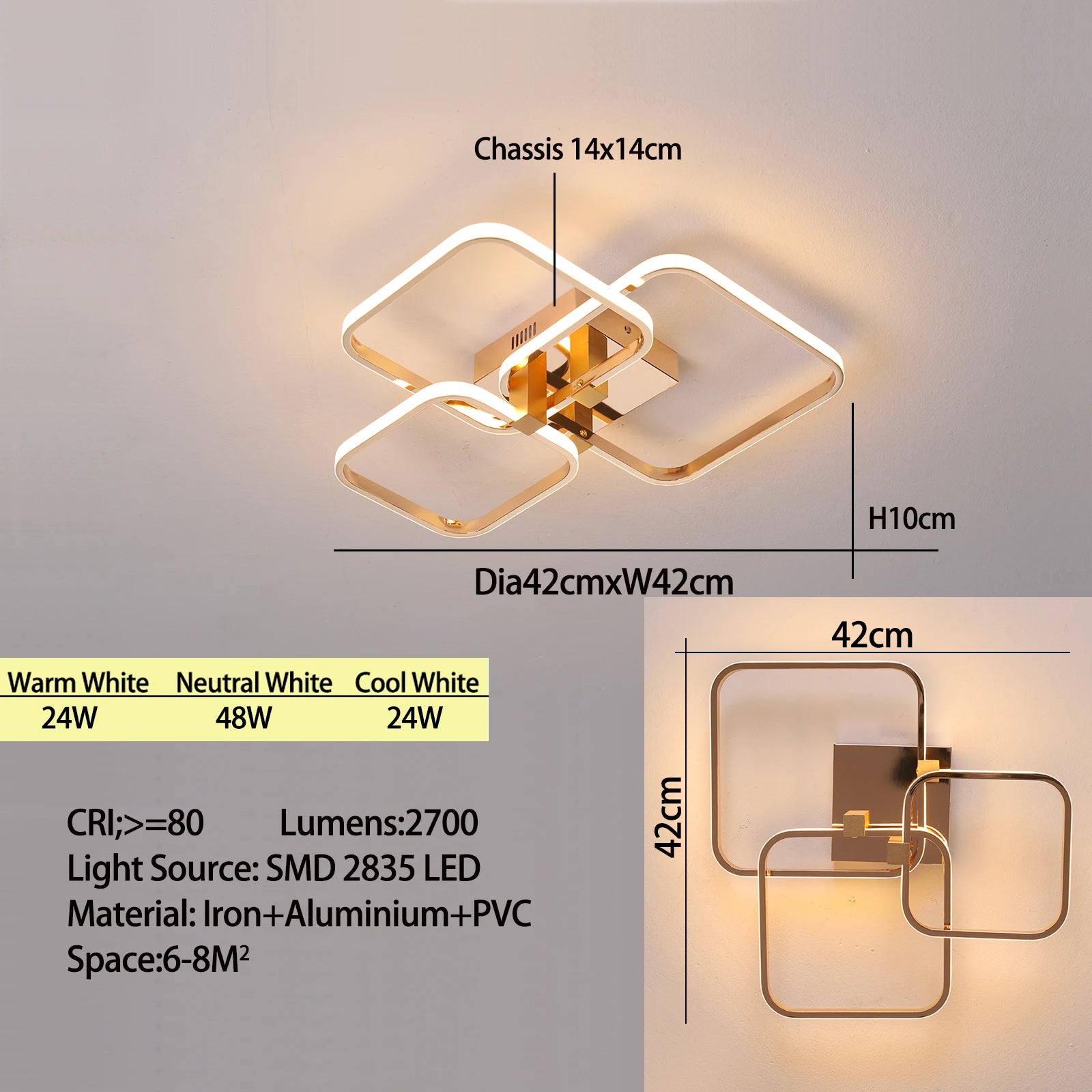 Modern led chandeliers dimmable ceiling chandeleir for living room bedroom Gold chrome 3-6 heads led ceiling lights W/remote