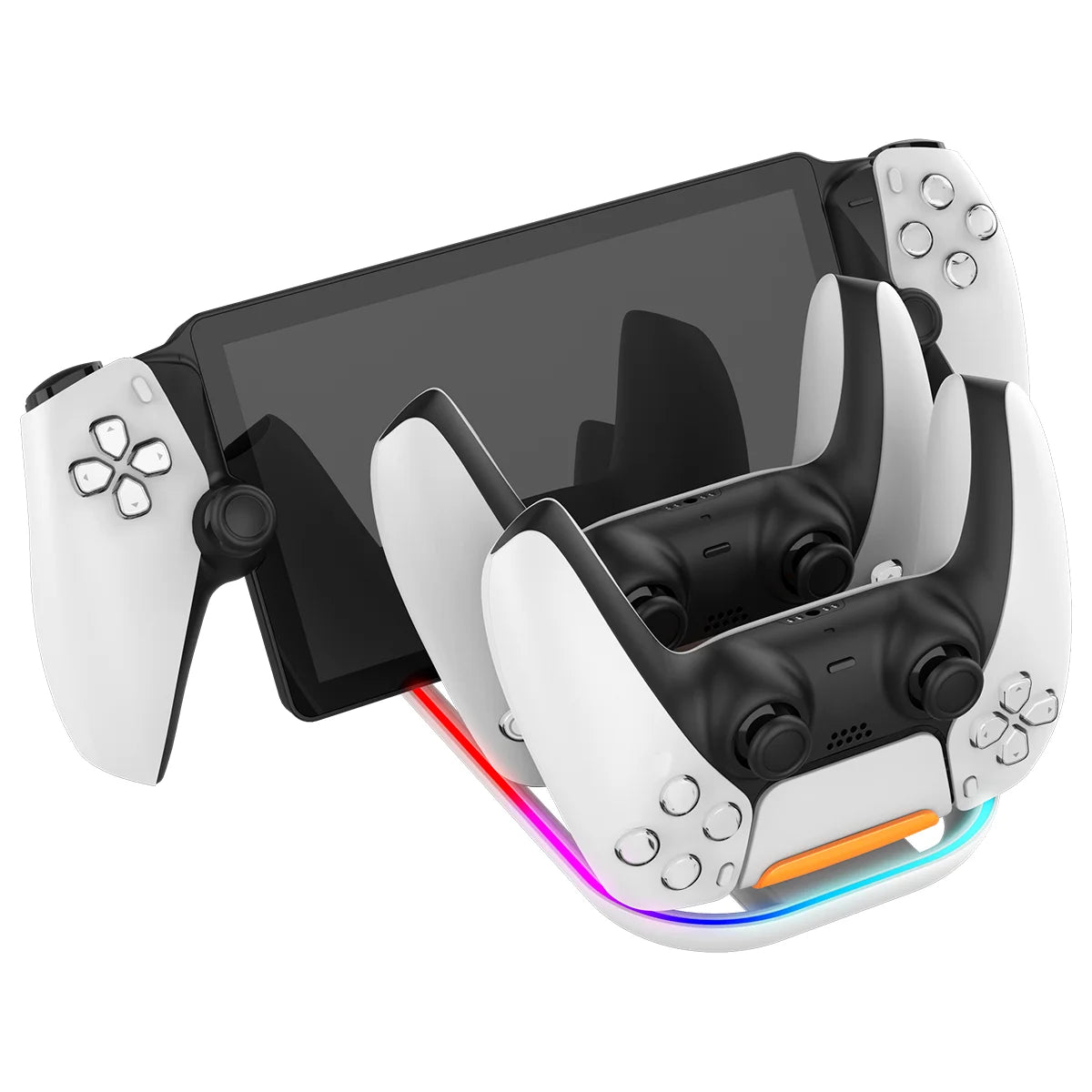 Ipega Charging Dock For PS5 Portal&Controller With 14 RGB Lighting Effects,3 Charg Ports,Charging Indicator PG-P5P03
