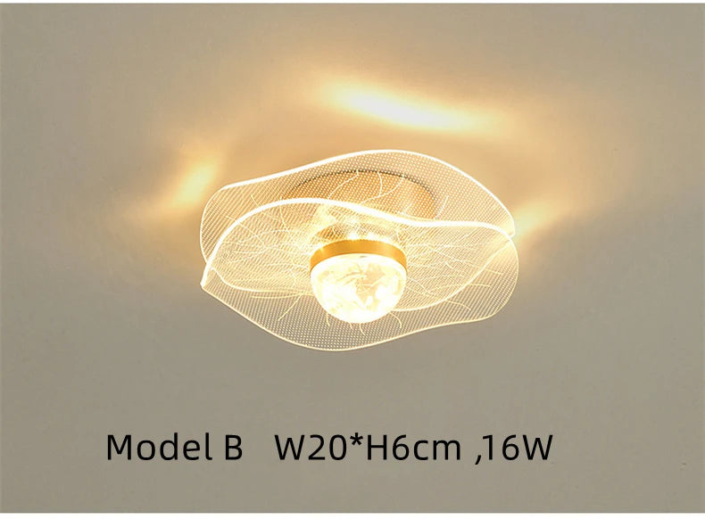 Nordic Acrylic Ceiling Lamp Suitable For Bedroom Lustre Chandeliers In Corridor Cloakroom Gold Plafonier Elegant Ceiling Lamps