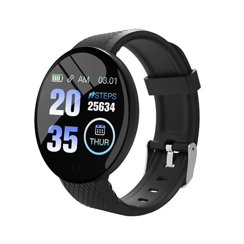 D18 Smart Watch for Men & Women – Waterproof Fitness Tracker with Blood Pressure & Heart Rate Monitor for Android & iOS