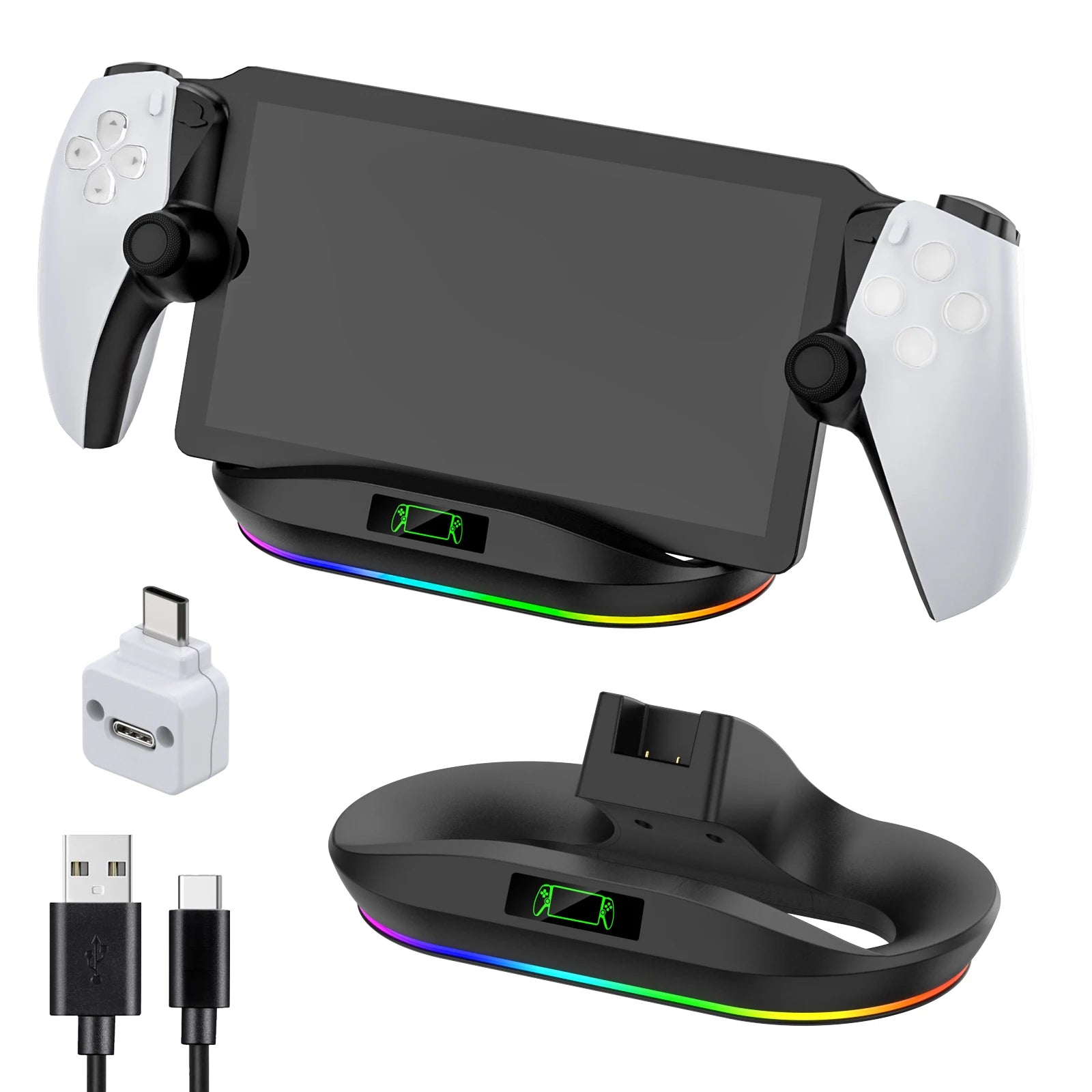 Charging Dock Station for PlayStation Portal Charger Stand for PS Portal with 9 Lights Handheld Stand Holder for PS Portal